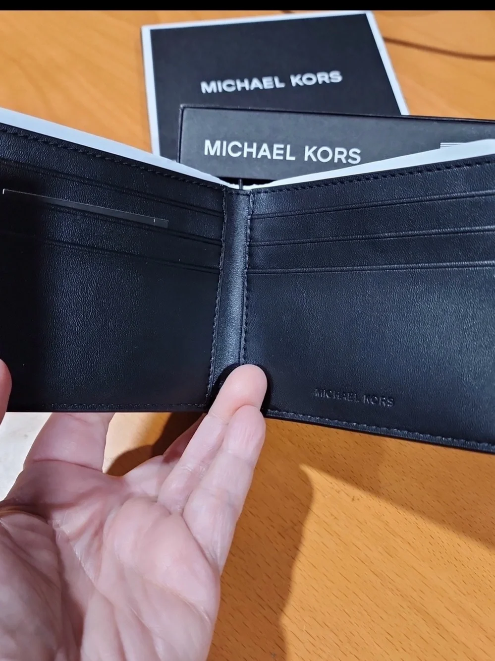 Michael Kors Black Men's Slim Saffiano MK Billfold Wallet